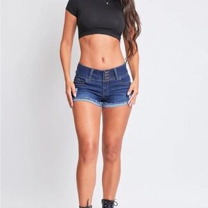 ‘WANNA BETTA BUTT’ DARK WASH JEAN SHORTS (original price : $38)